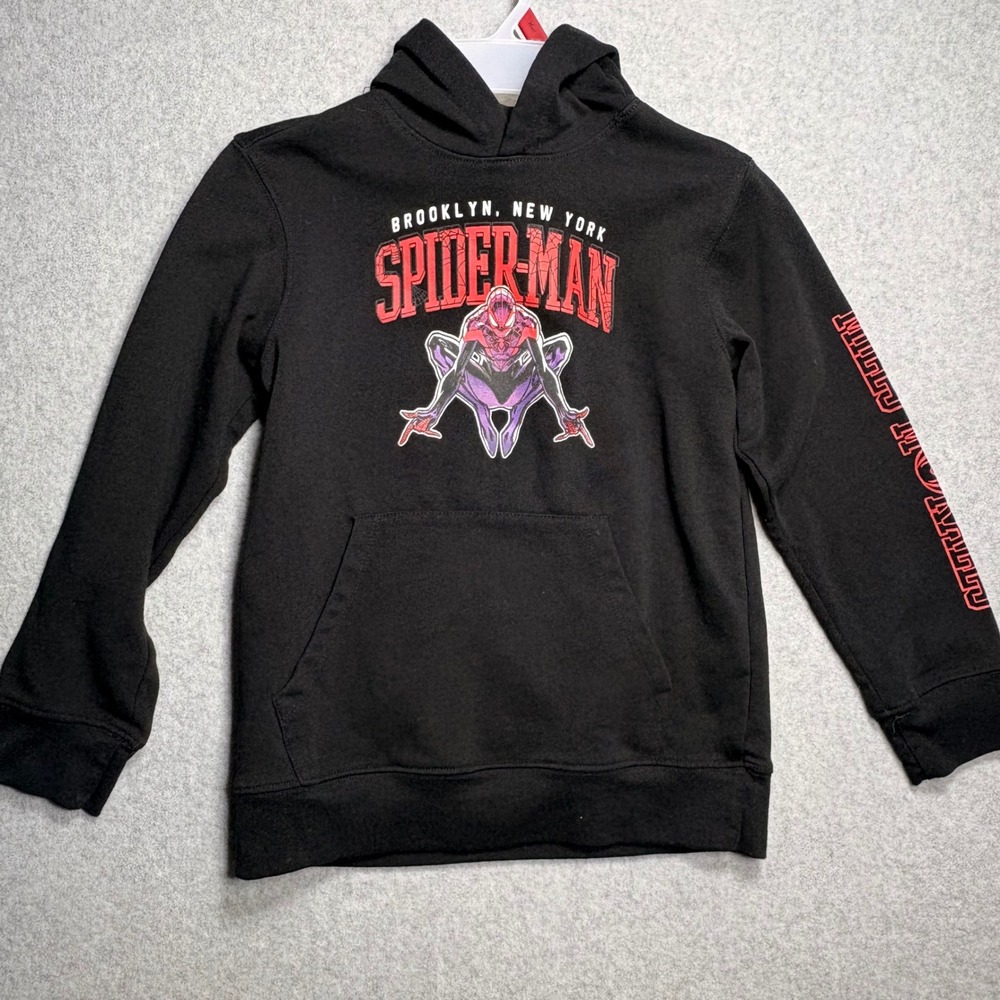Marvel Spider-Man Miles Morales Hoodie Black Boys Medium Brooklyn Sweatshirt